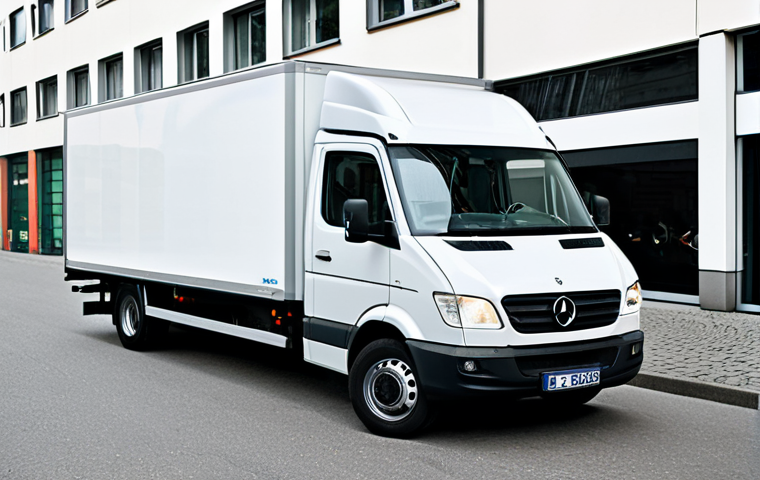 Modern Logistics Driver**

"A professional, fully clothed driver in a modern logistics uniform standing next to a clean, technologically advanced delivery truck in an urban setting in Germany, appropriate attire, safe for work, perfect anatomy, natural proportions, professional, well-formed hands, proper finger count, family-friendly."

**