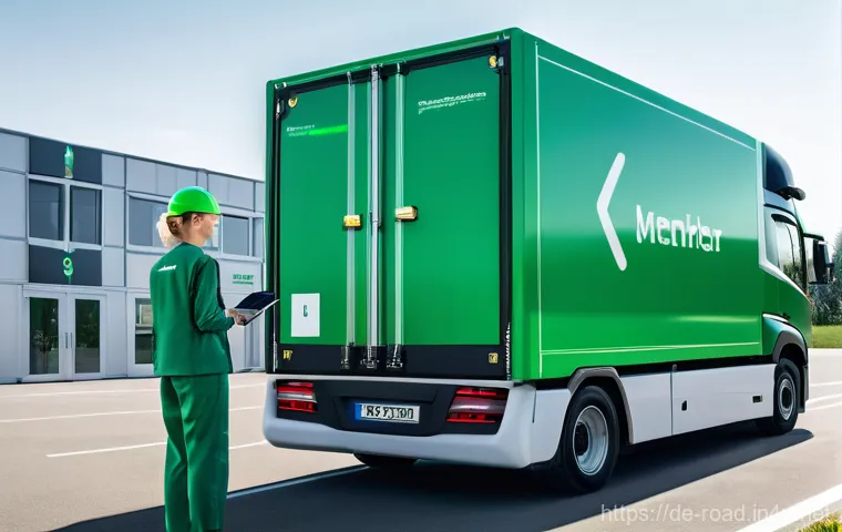 도로교통사 취업 준비 과정 - **Prompt:** A dynamic, wide-angle shot capturing the essence of the modern German logistics industry...