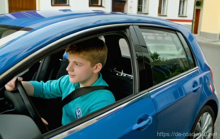 도로교통사 자격증 공부 스케줄 - Image Prompt 1: First Driving Lesson in Germany**