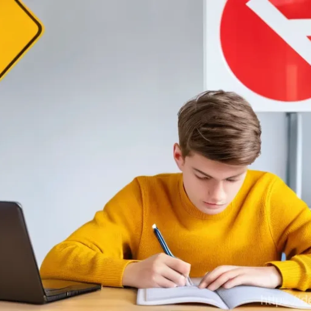 도로교통사 필수 법규 암기법 - **Overwhelmed Learner**
    A detailed, realistic illustration of a young German student, approximat...