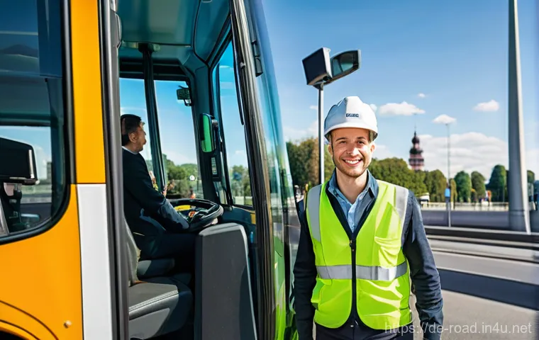 도로교통사 자격증 취득 후 취업 전략 - **Prompt 1: The Modern German Professional Driver**
    "A vibrant, high-definition photograph of a ...