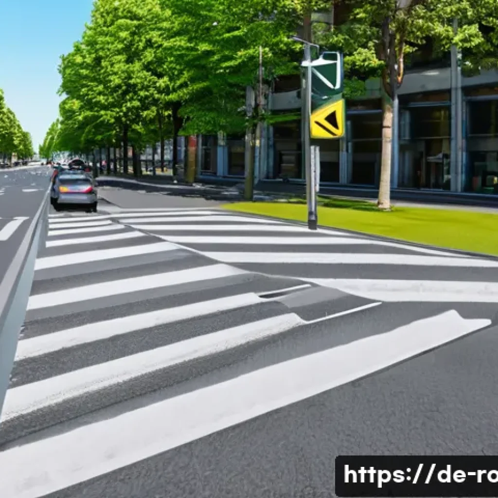도로교통사 필기시험에서 자주 나오는 문제 - **Prompt 1: Navigating a Complex German Intersection**
    "A vibrant, realistic overhead shot of a ...