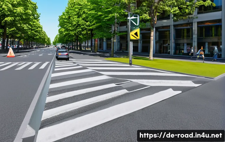 도로교통사 필기시험에서 자주 나오는 문제 - **Prompt 1: Navigating a Complex German Intersection**
    "A vibrant, realistic overhead shot of a ...