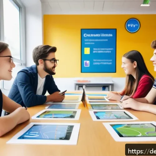 도로교통사 시험 준비에서 실패하지 않는 법 - A modern German classroom setting focused on driving theory education, with diverse young adult stud...